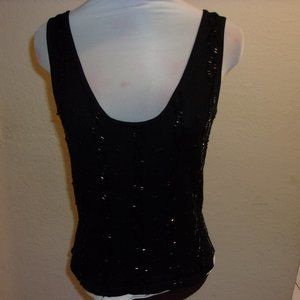GRACE KNITWEAR BLACK BEADED TANK TOP  S